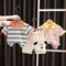 Children's bear stripe cartoon Polo Shirt Short Sleeve two-piece baby shorts